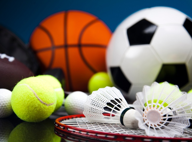 various sports equipment