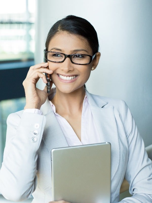 business woman on the phone